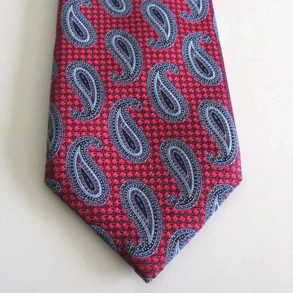 new CANALI swirling paisley neck tie 100% textured silk - Picture 4 of 6